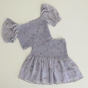 Storia Lavender Floral Set skirt and Crop Top VICI